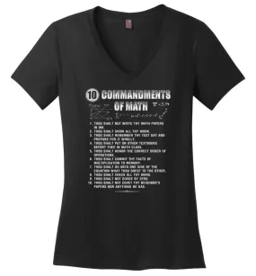 10 Commandments Of Math Ladies V-Neck