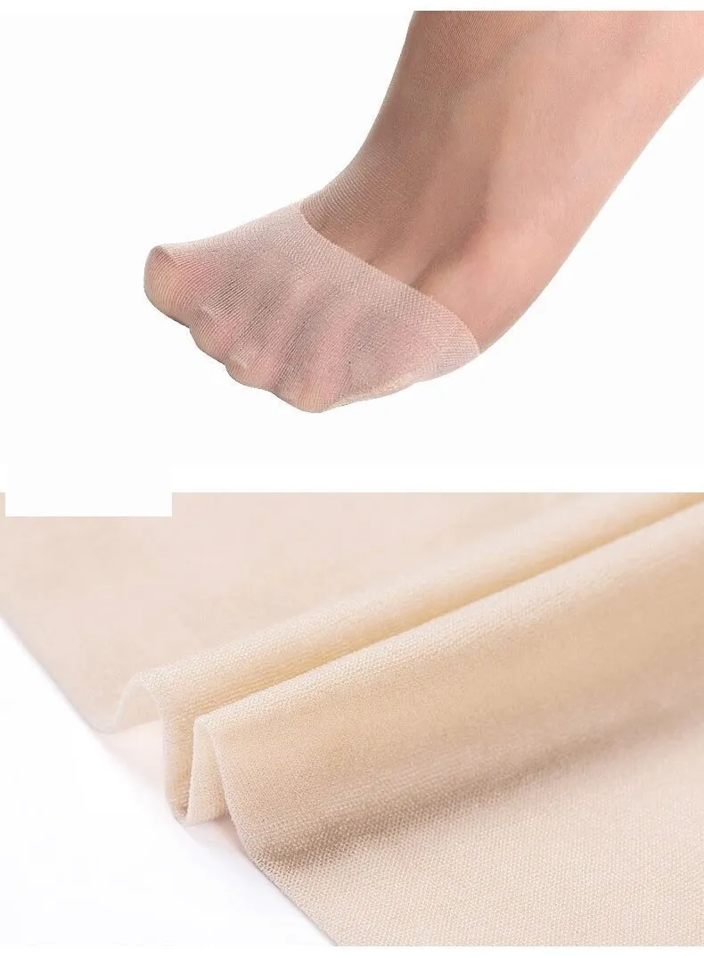 10 Pairs Summer Transparent Thin Silk Bamboo Short Socks for Women