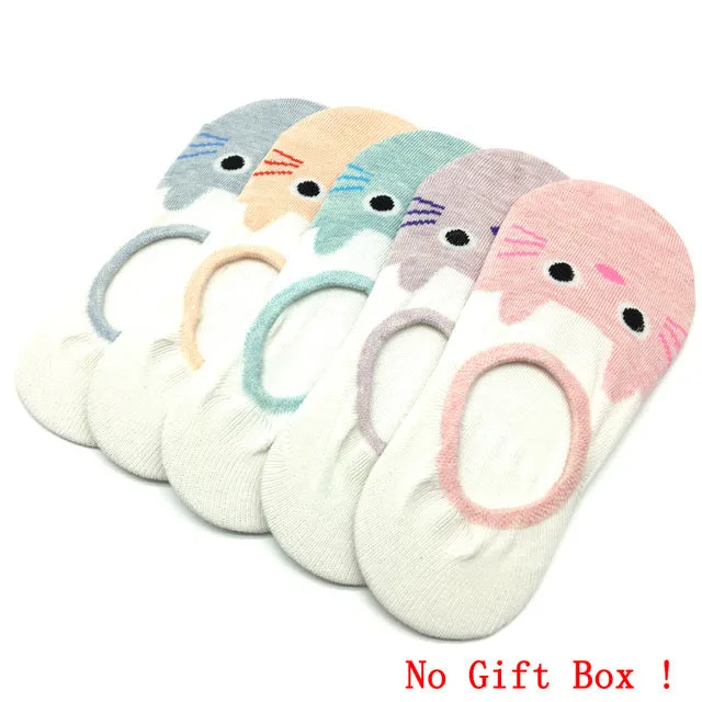 5 Pairs Lot Casual Cotton Slipper Sweet No Show socks for Women