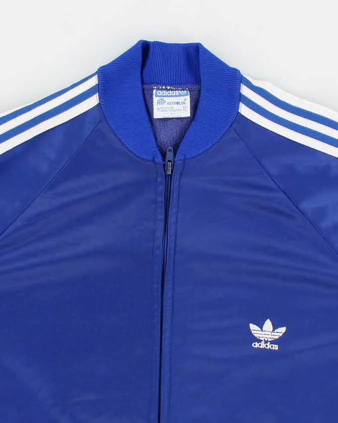 70s/80's Vintage Men's Blue Adidas ATP Zip Up Track Jacket - M