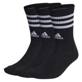 Adidas 3-Stripes Cushioned Crew Socks 3 Pairs - Black/White