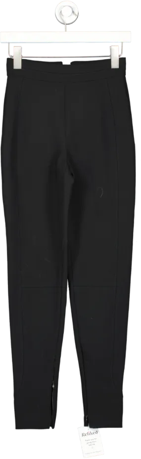 Alexander McQueen Black High Waist Zip Hem Trousers UK 8