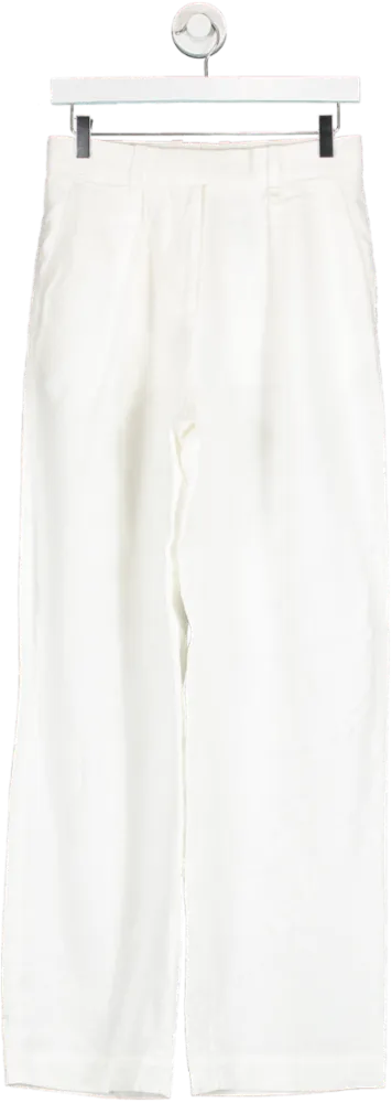 Arket White Linen Trousers UK 8