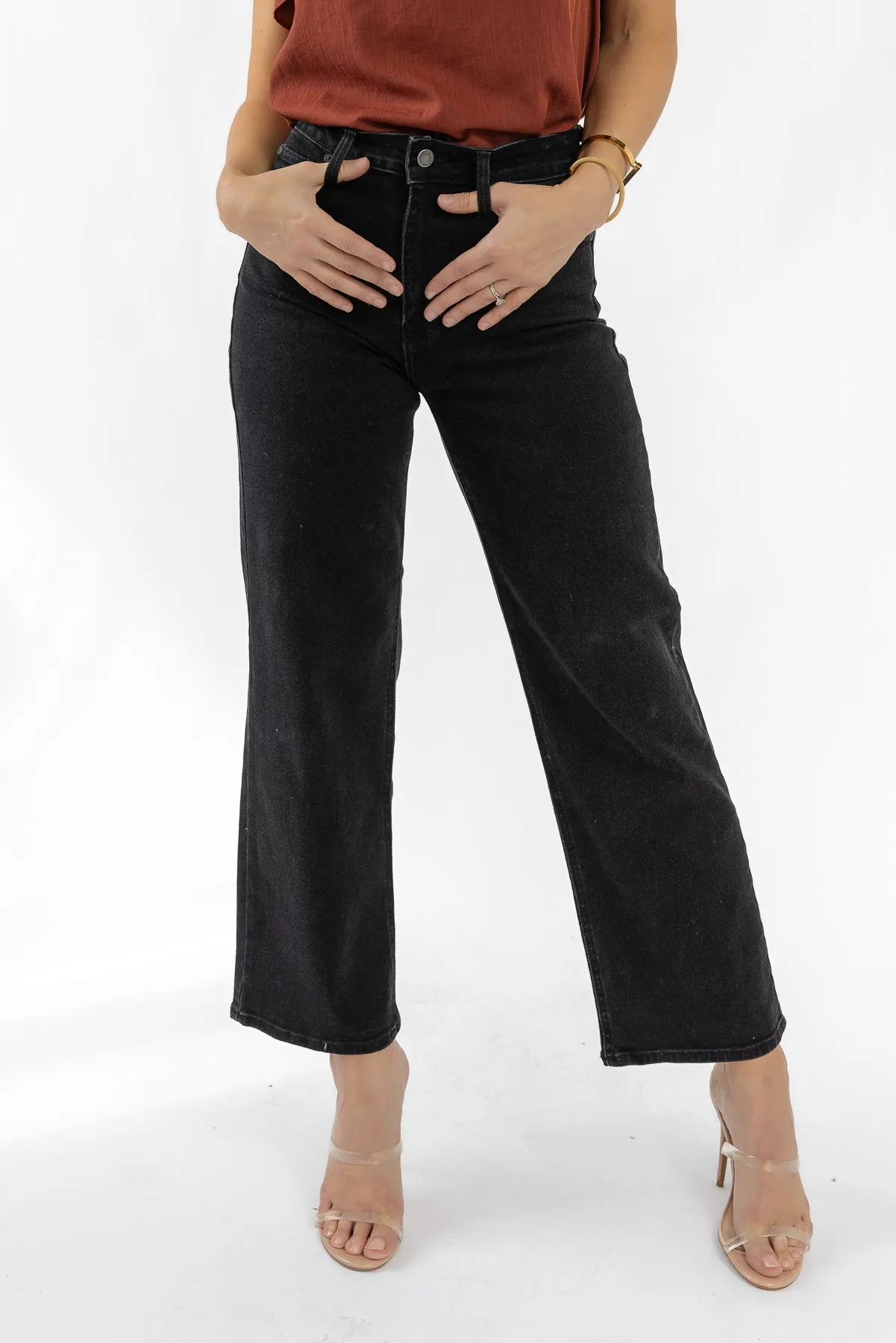 Around Town Black Straight Leg Denim - Final Sale