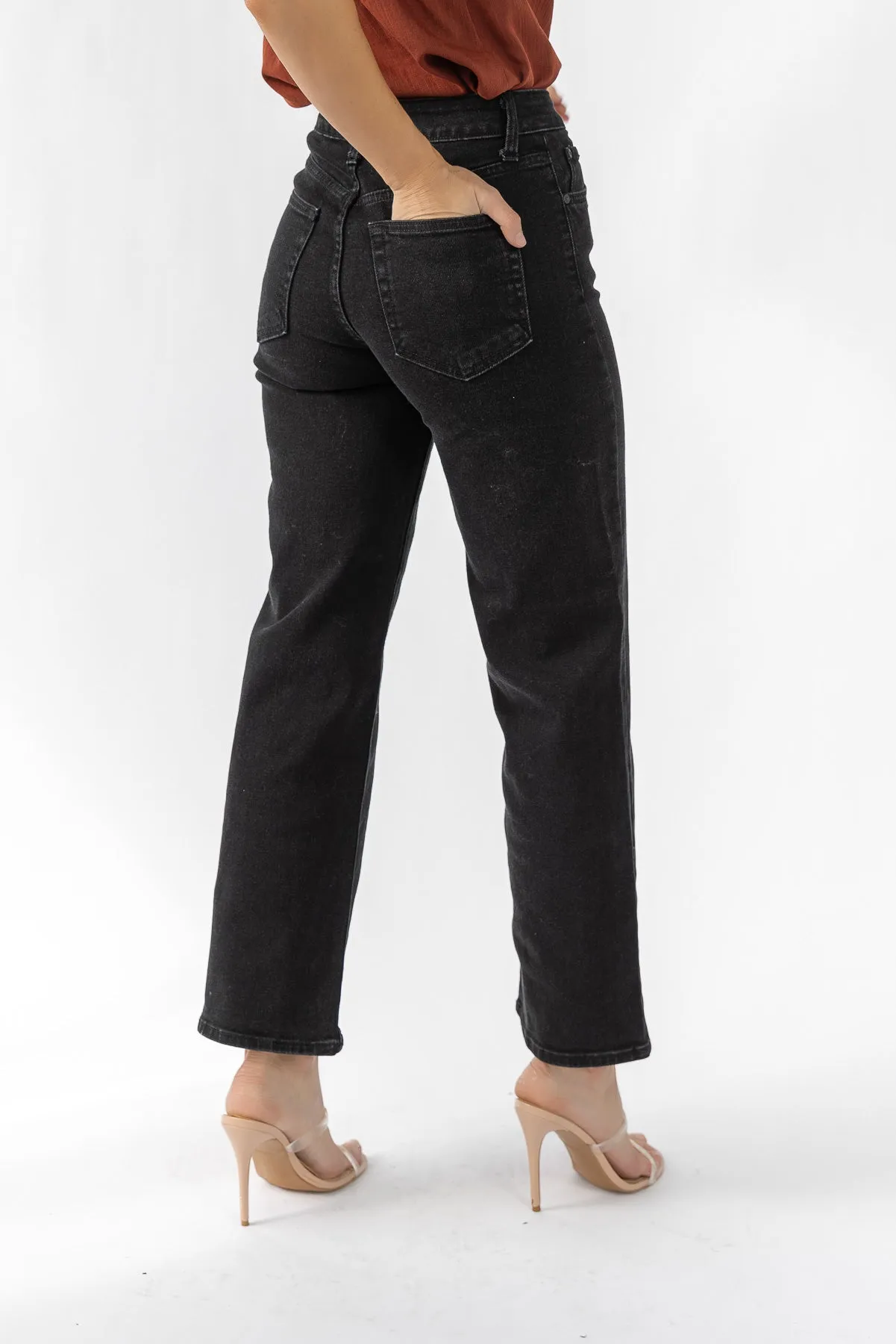 Around Town Black Straight Leg Denim - Final Sale