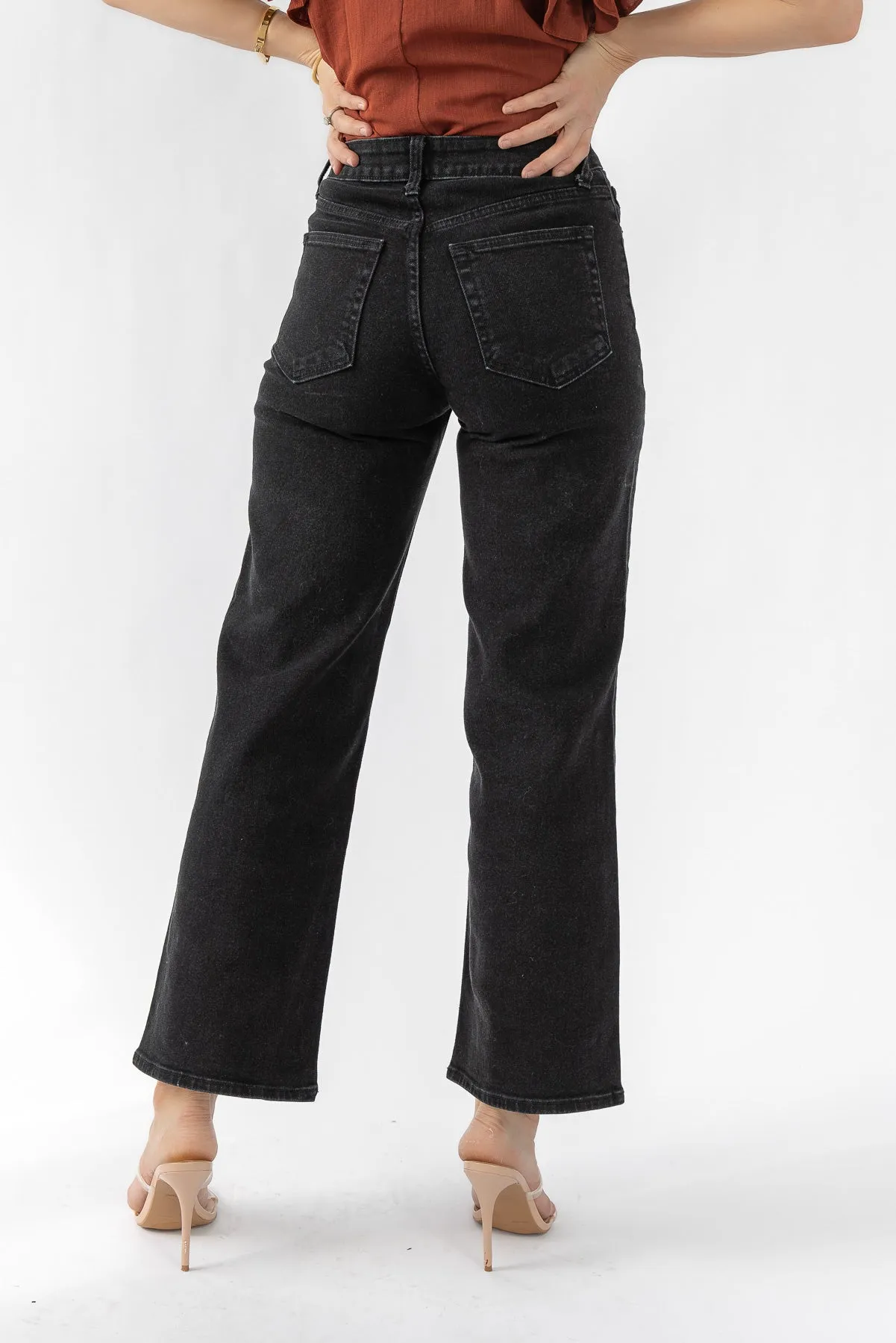 Around Town Black Straight Leg Denim - Final Sale