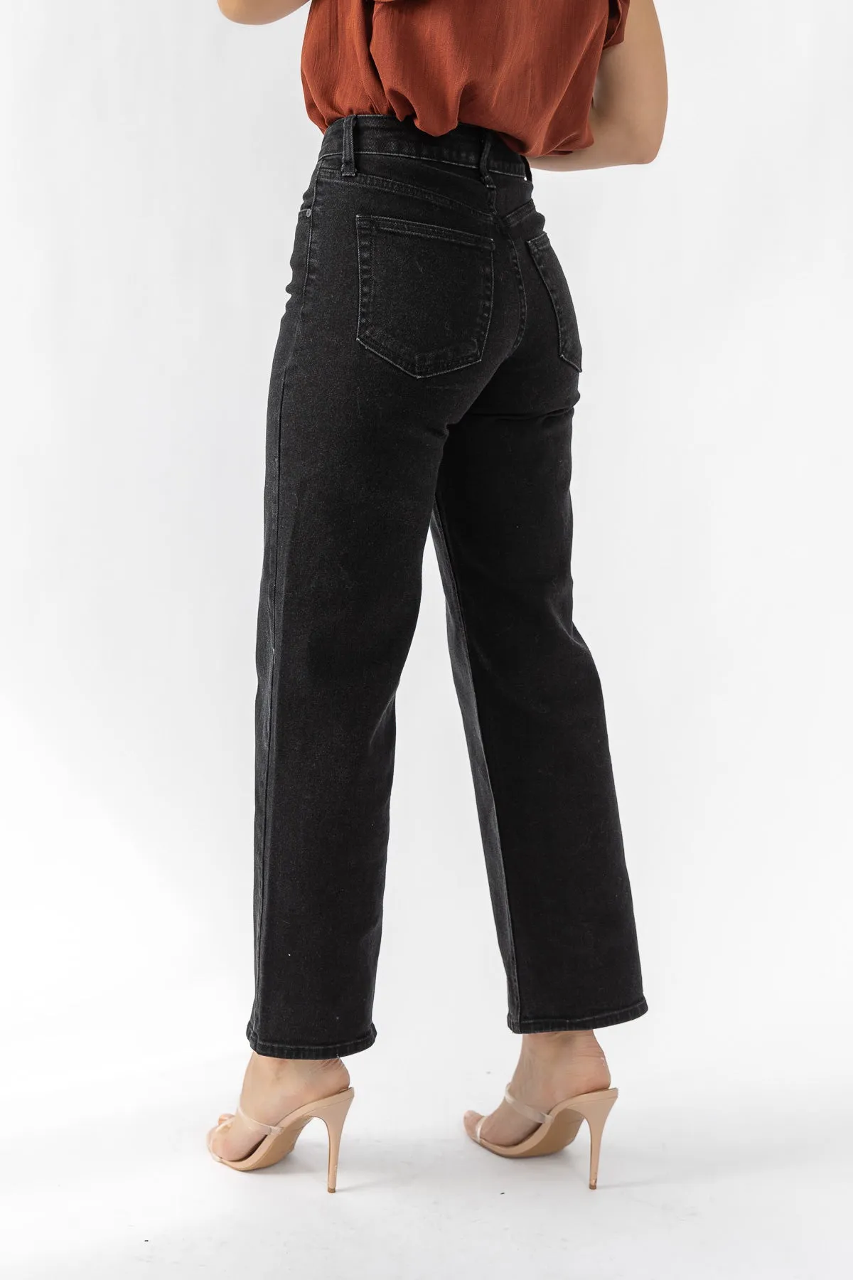 Around Town Black Straight Leg Denim - Final Sale