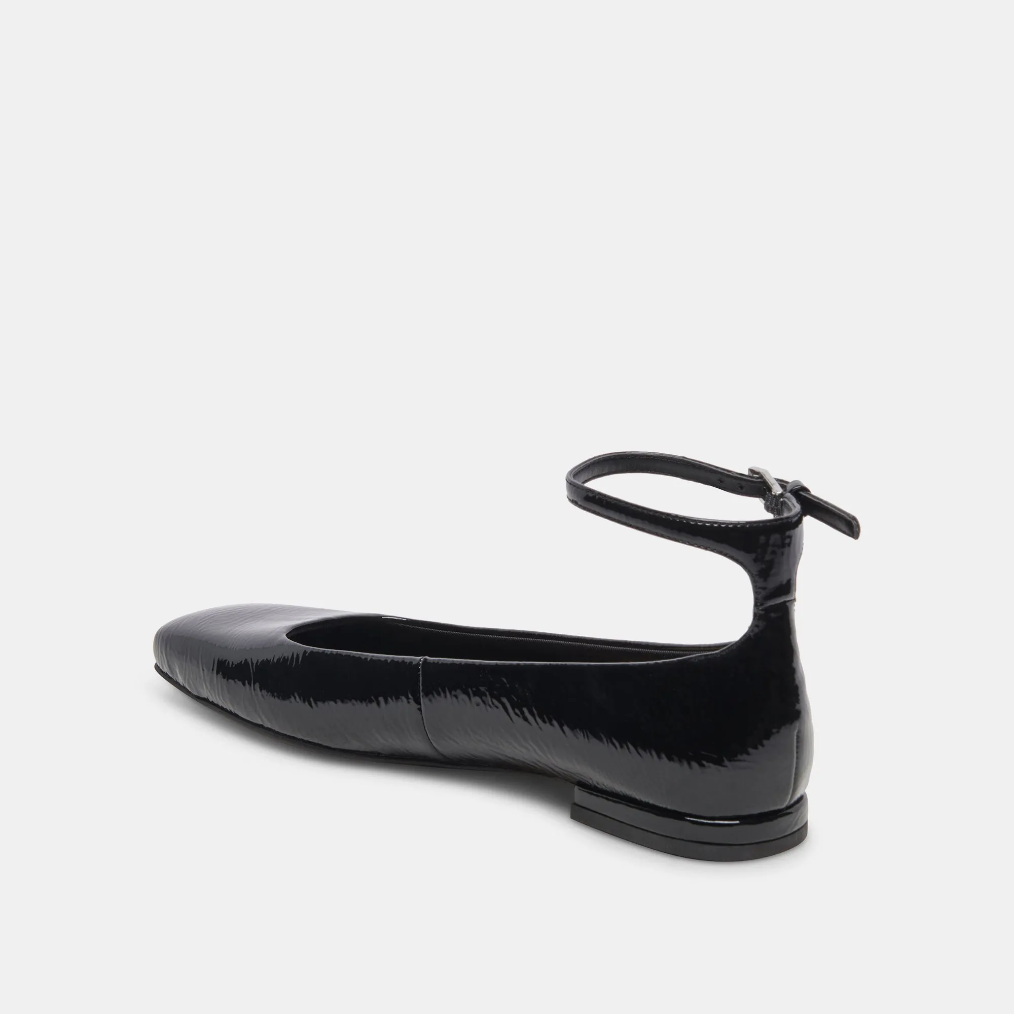 ASHYA BALLET FLATS MIDNIGHT CRINKLE PATENT