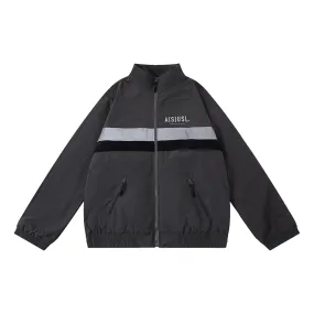 A[S]USL REFLECTIVE LOGO TRACK JACKET-CHARCOAL