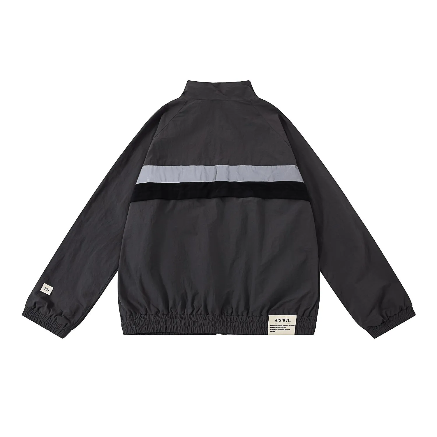 A[S]USL REFLECTIVE LOGO TRACK JACKET-CHARCOAL