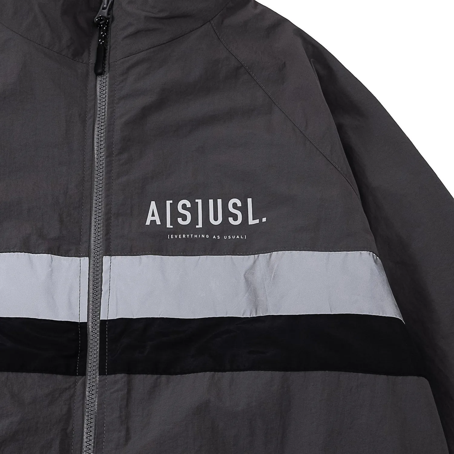 A[S]USL REFLECTIVE LOGO TRACK JACKET-CHARCOAL