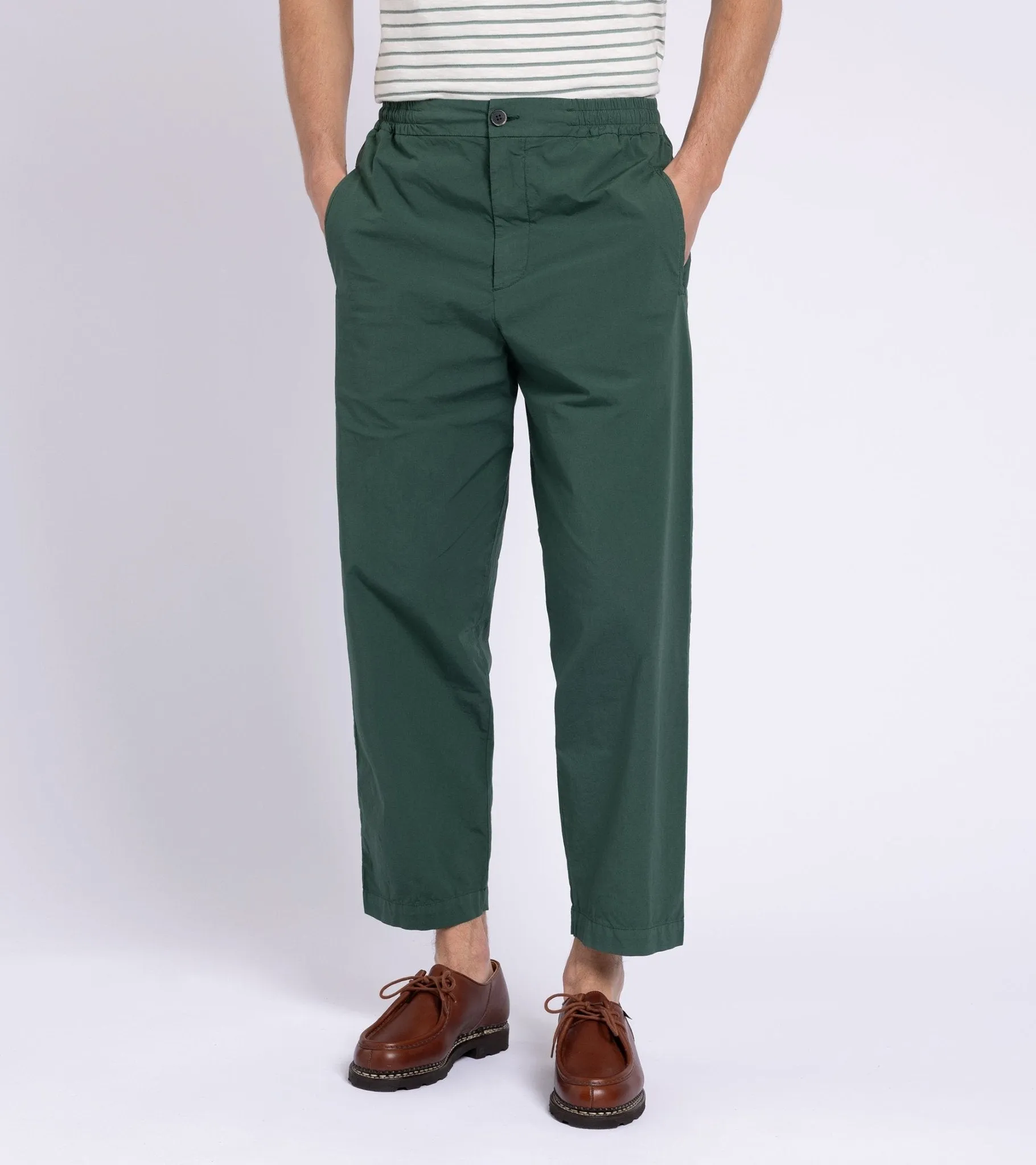 Barena Ameo Pavion Light Cotton Easy Trousers: Green