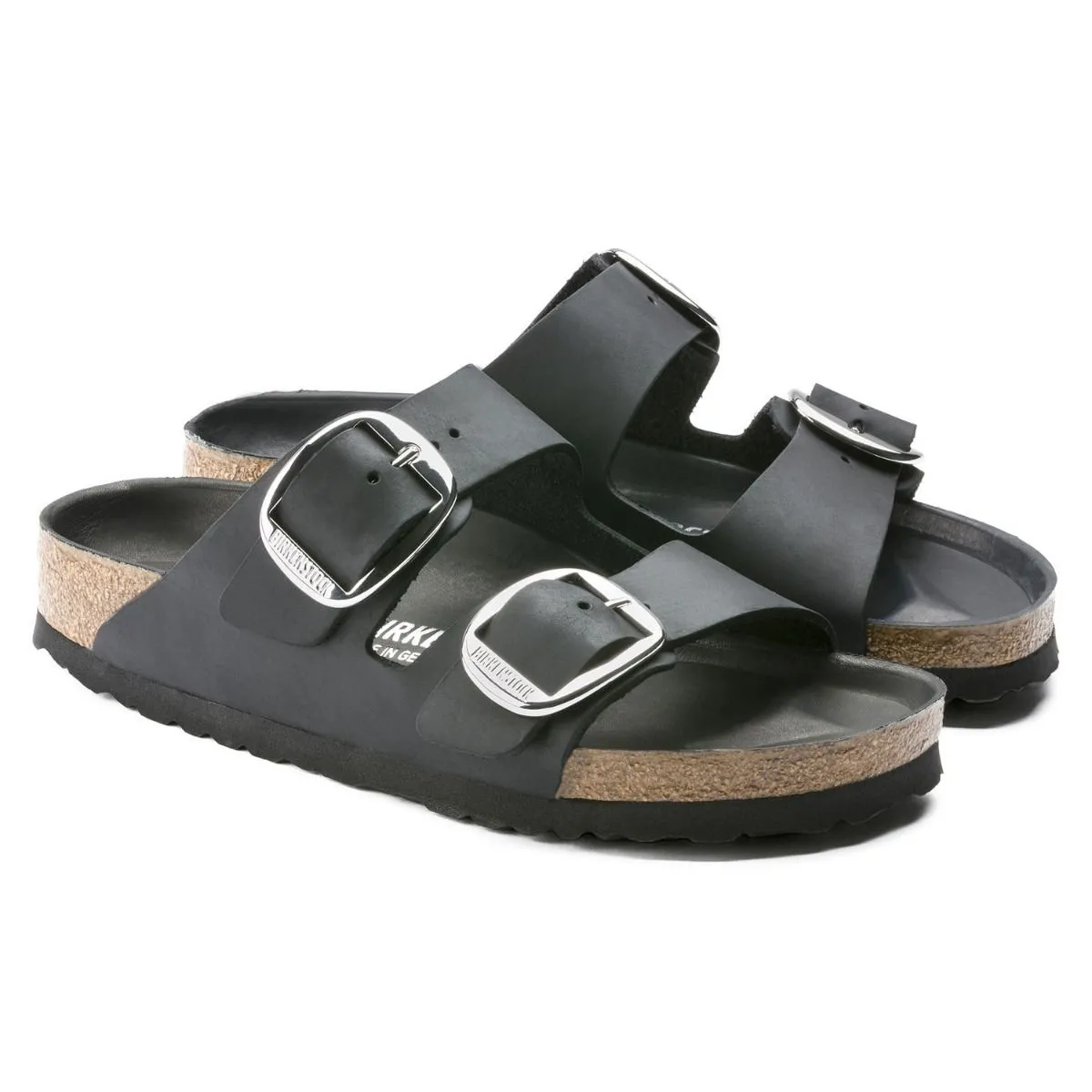 Birkenstock Arizona Big Buckle Oiled Leather Black Sandals