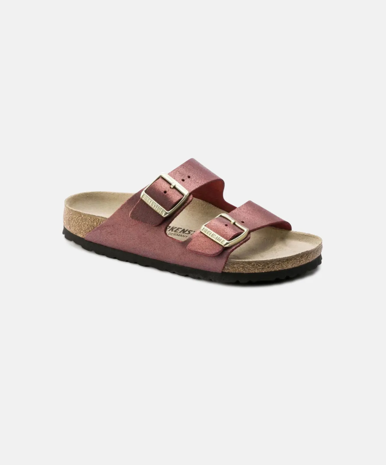 Birkenstock Arizona Leather Washed Metallic Port Sandals