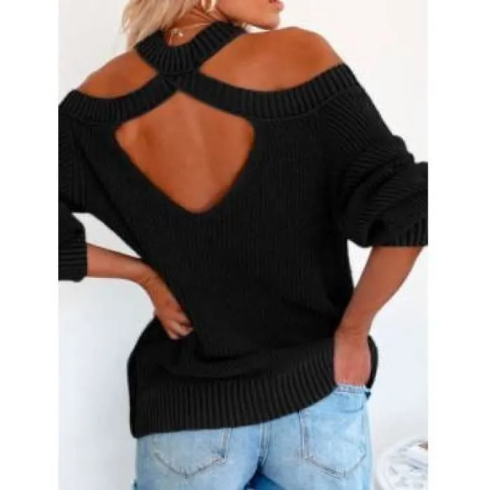 Black Cross Back Sweater