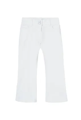 Boboli Stretch flared trousers for girls 438016 1100 white