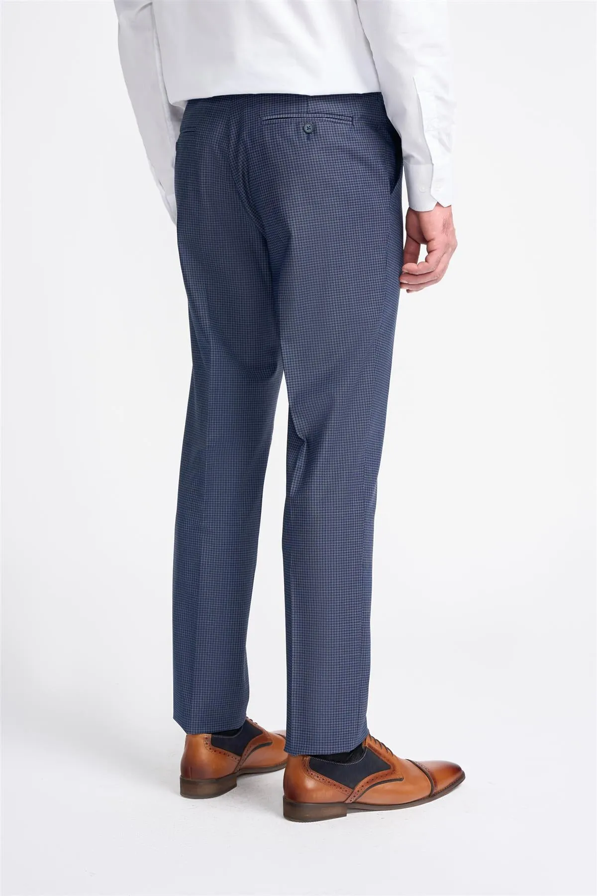 Bond Navy Check Trouser