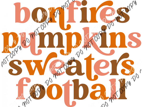 Bonfires Pumpkins Sweaters Football DTF Transfer