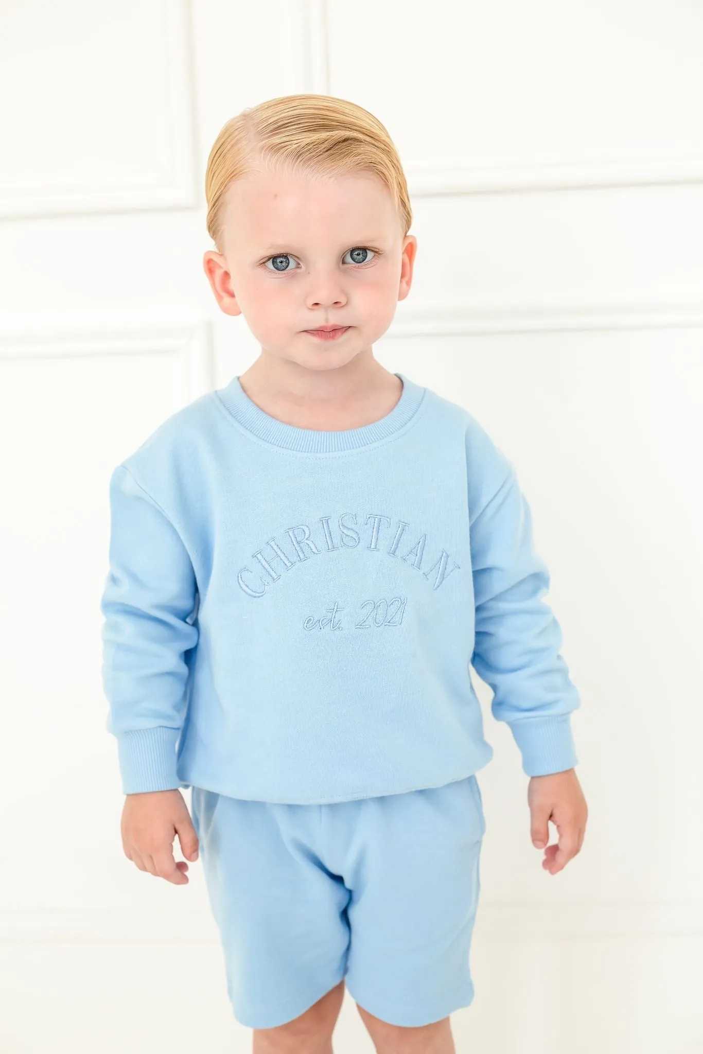 Boys Blue Est Sweater and Short Set