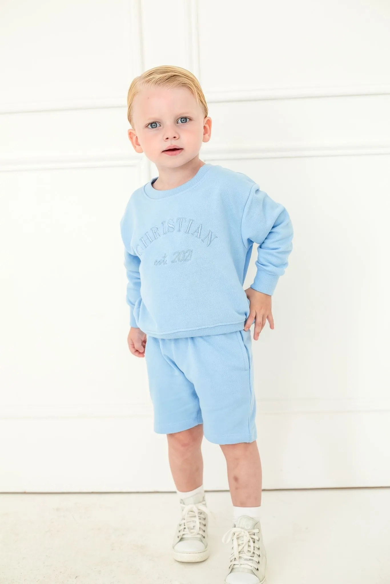 Boys Blue Est Sweater and Short Set