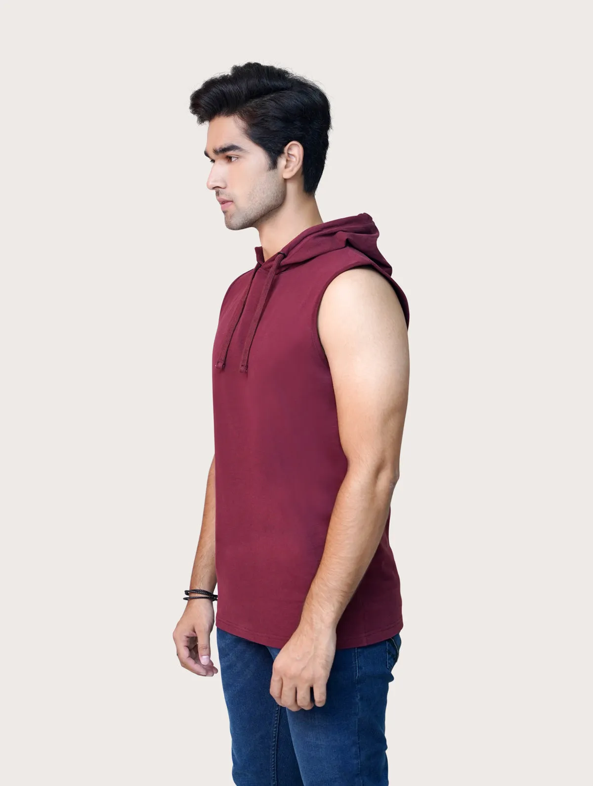 Burgundy Hooded T-shirt