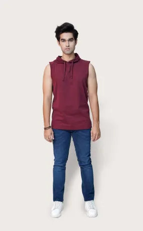 Burgundy Hooded T-shirt