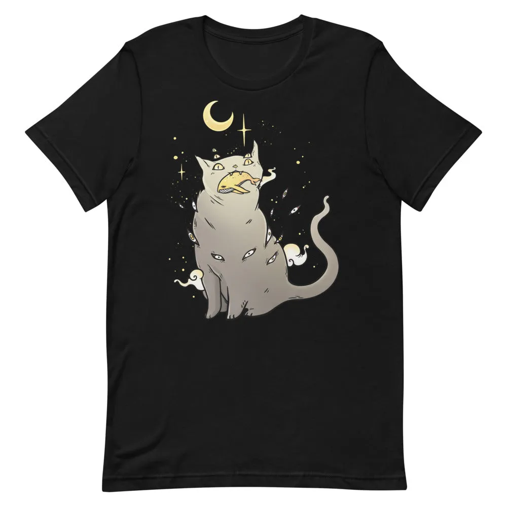 Cat And Whale, Unisex T-Shirt, Black