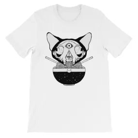 Cat Skull Ramen Unisex T-Shirt, White