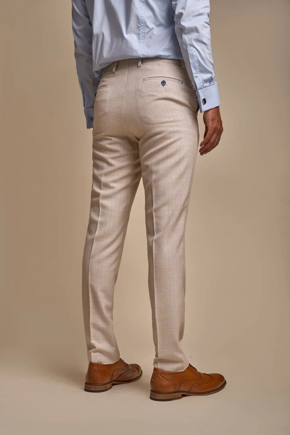 Cavani Caridi Men's Beige Slim Fit Trouser