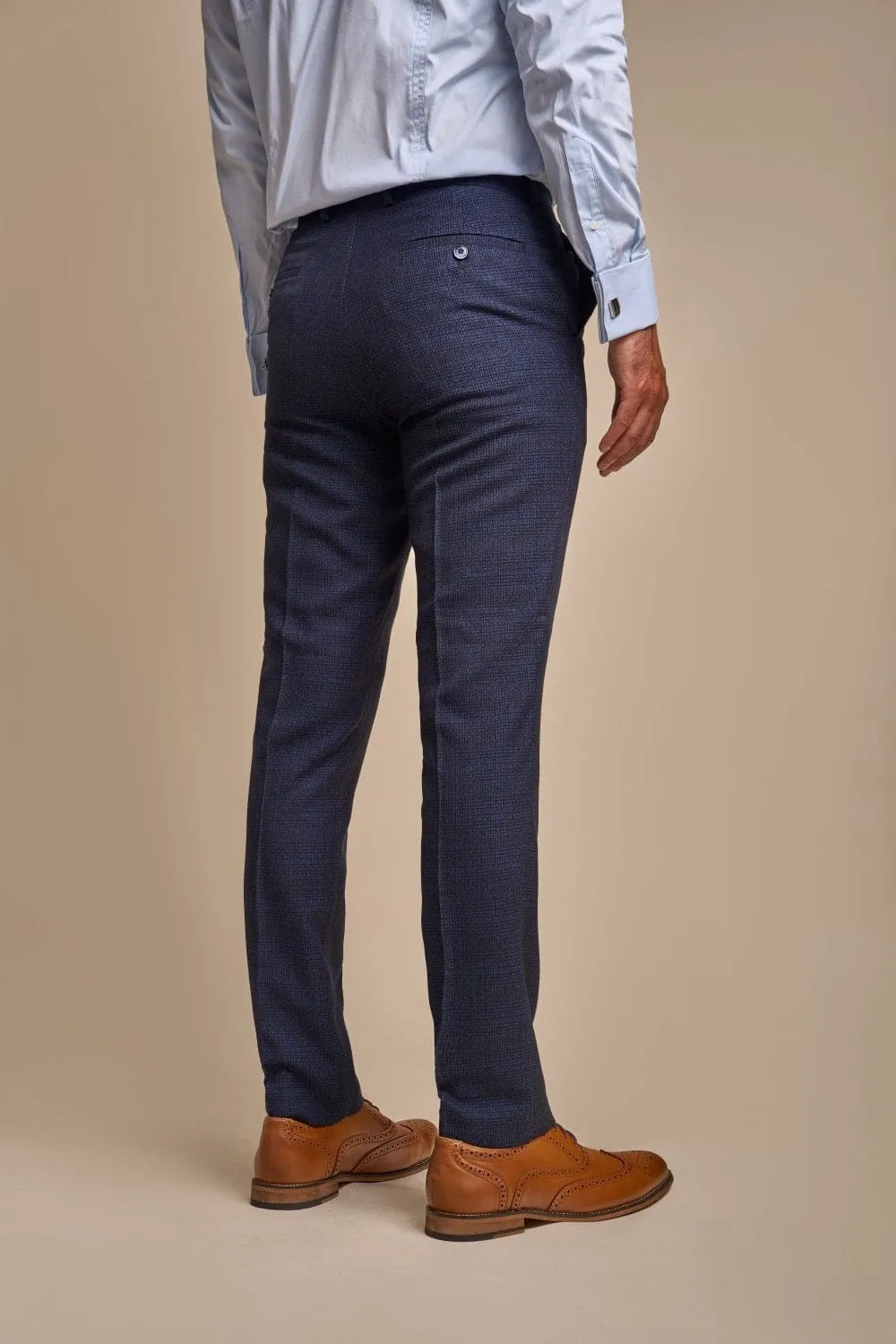 Cavani Caridi Men's Navy Tweed Trousers