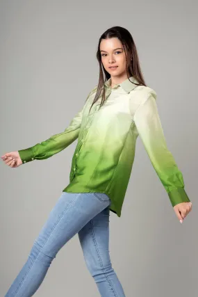 Classic Casual Ombre Shirt For Women