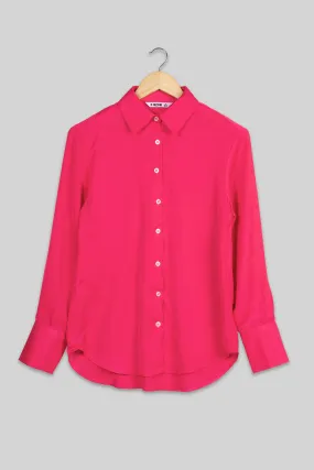 Classic Hot Pink Formal Shirt For Women