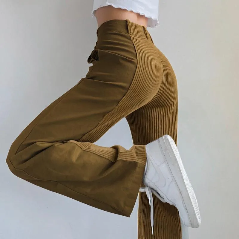 CORDUROY CUTOUT PANTS