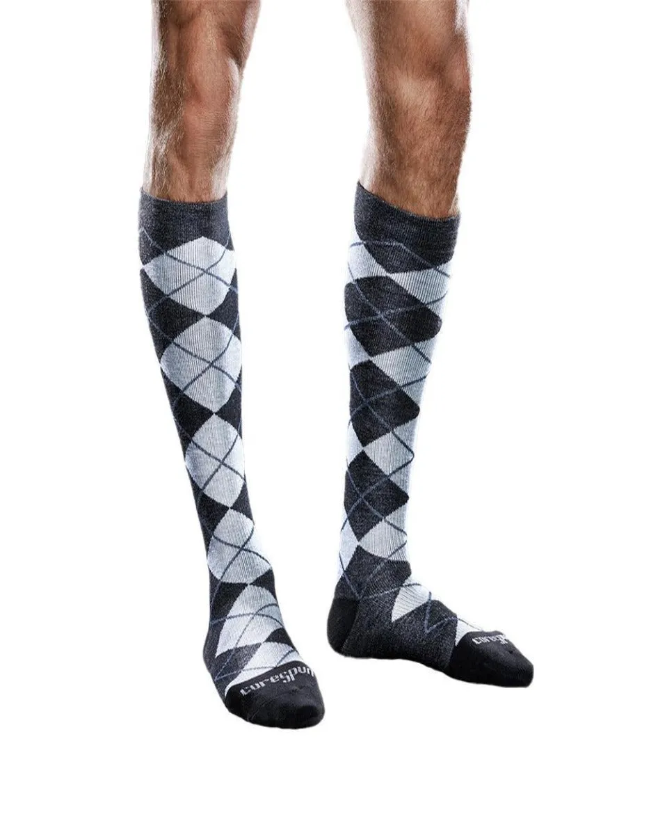 Core-Spun by Therafirm Patterned Thin Line Socks for Men & Women 10-15mmHg