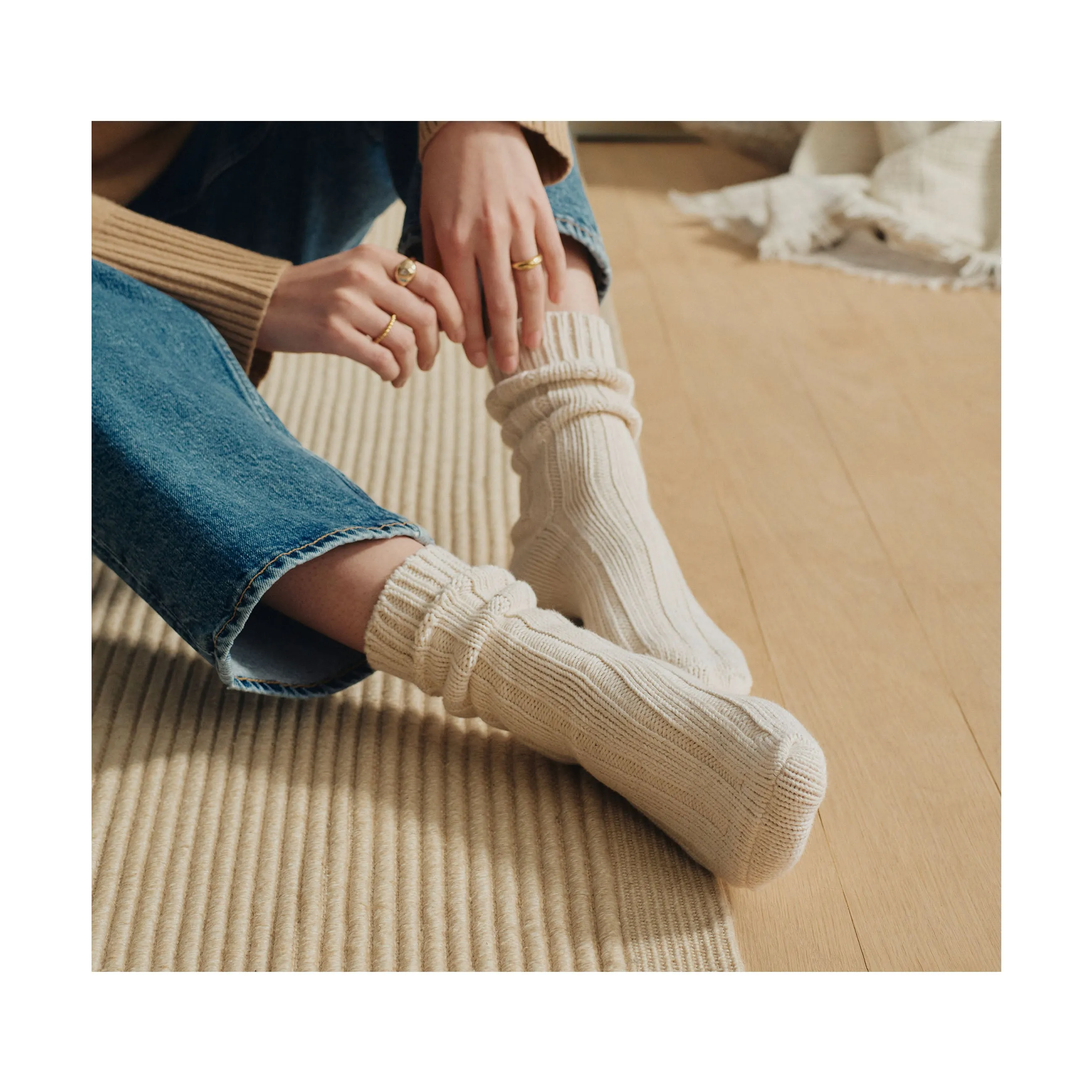 Cotton Twist Socks Women Offwhite