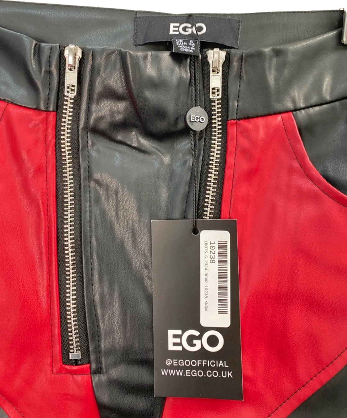 EGO Black Red Leather Motorcross Trousers UK 6