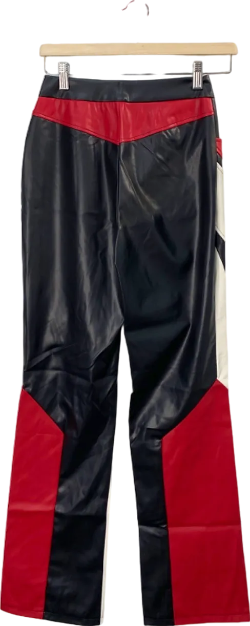 EGO Black Red Leather Motorcross Trousers UK 6