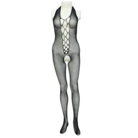 Full Net Bodystocking For Women | Full Net Semi Transparent Bodystocking- Black