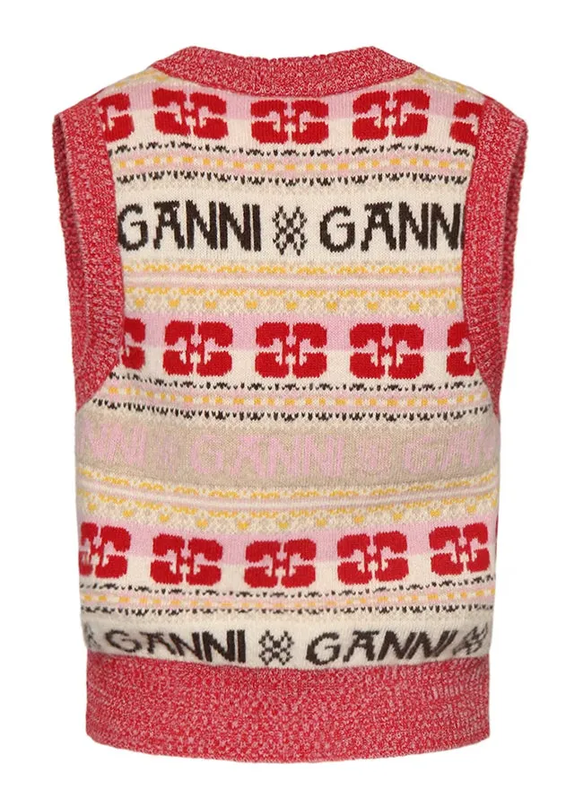 Ganni Logo Wool Mix Vest K1902