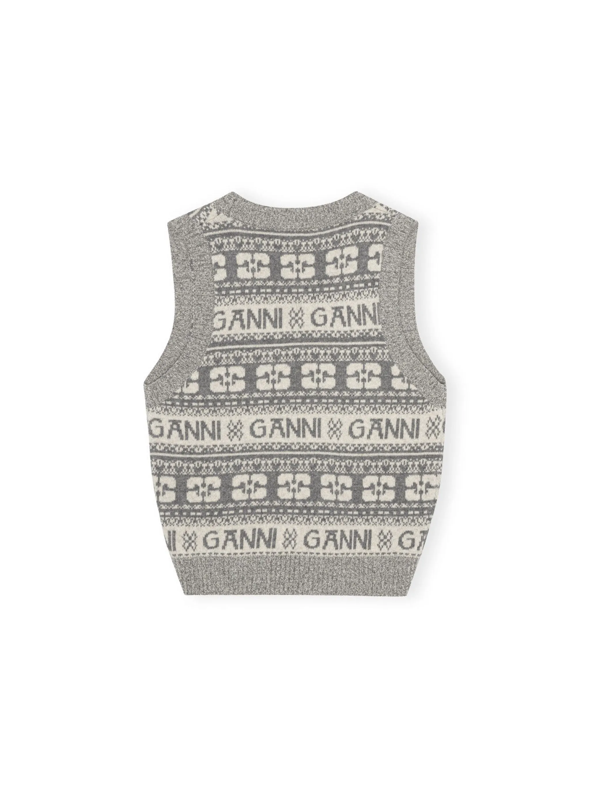 Ganni Logo Wool Mix Vest K2036