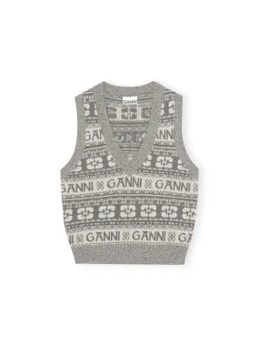 Ganni Logo Wool Mix Vest K2036