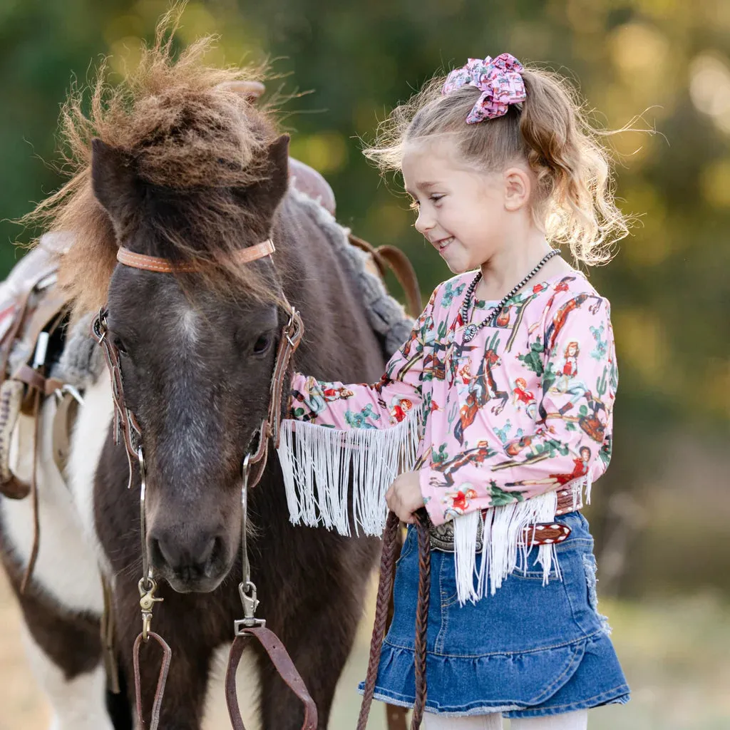 Girl's Shea Baby Giddy On Up Long Sleeve Shirt & Onesie