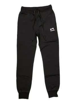 Hangar93 Boy's brushed cotton trousers with pockets and cuff at the bottom Z306J NER01 black