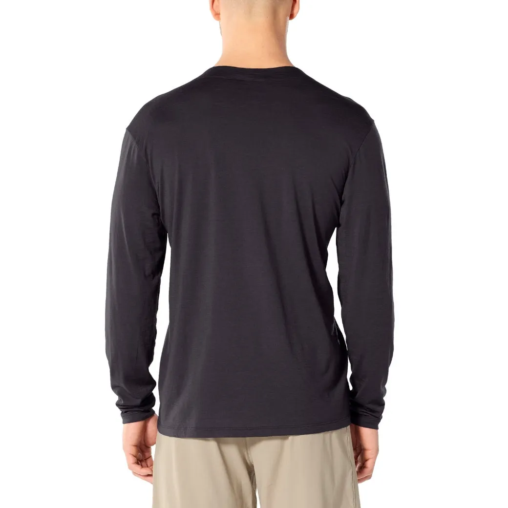 Mens Icebreaker Merino Long Sleeve T-Shirt - Nature-Dyed Indigo Tannin Galen Crewe