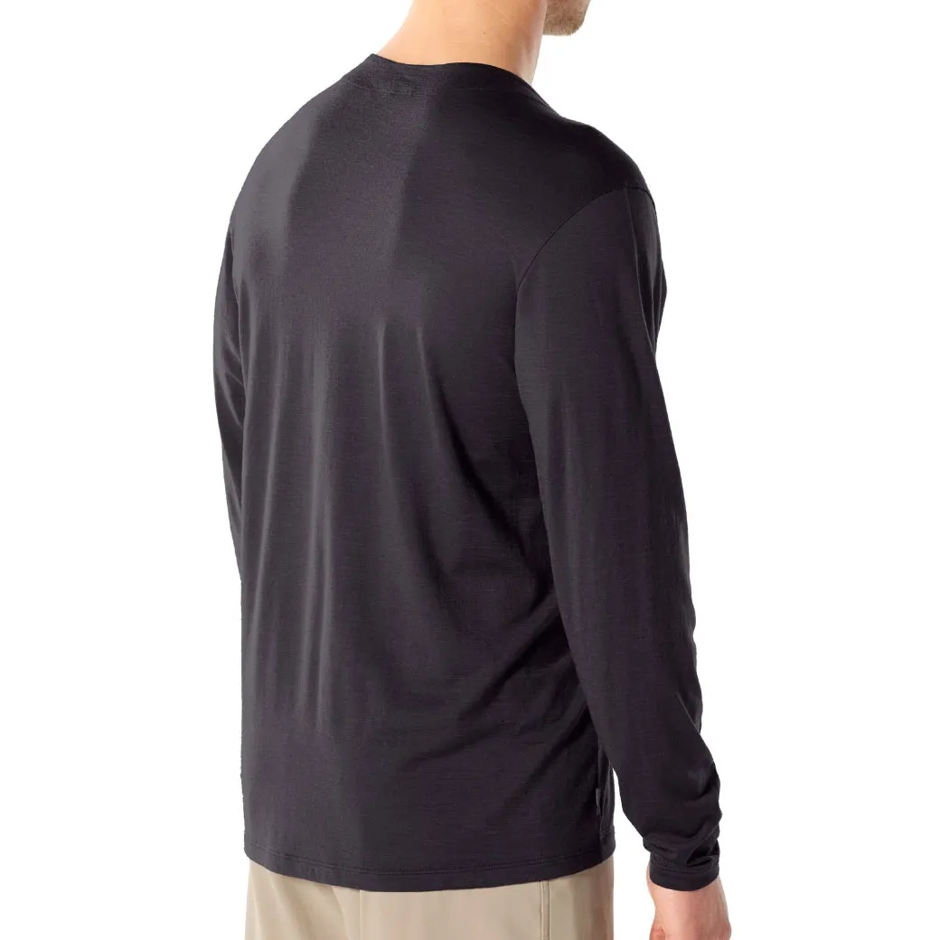 Mens Icebreaker Merino Long Sleeve T-Shirt - Nature-Dyed Indigo Tannin Galen Crewe