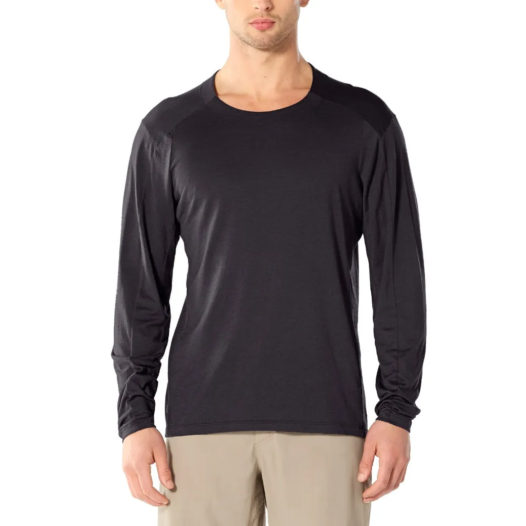 Mens Icebreaker Merino Long Sleeve T-Shirt - Nature-Dyed Indigo Tannin Galen Crewe