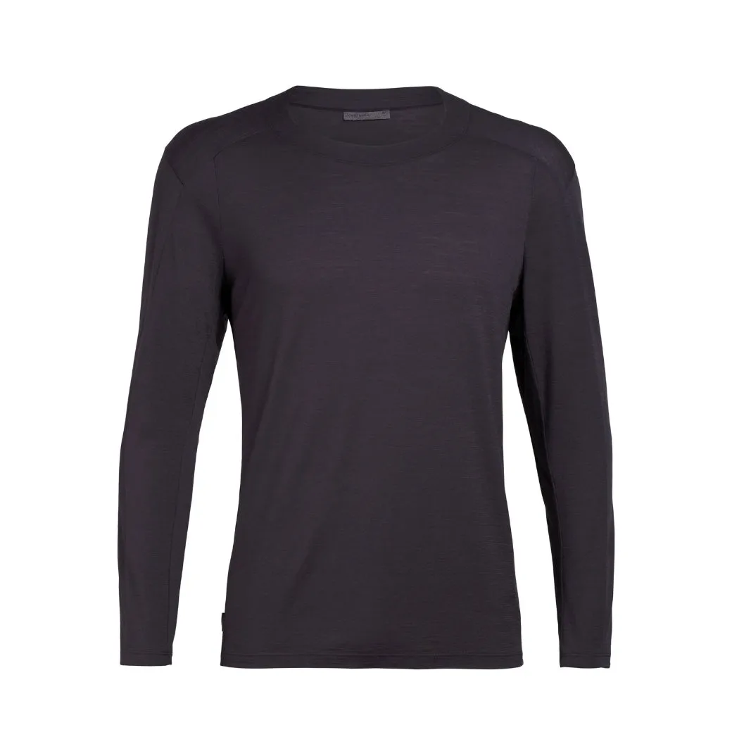 Mens Icebreaker Merino Long Sleeve T-Shirt - Nature-Dyed Indigo Tannin Galen Crewe