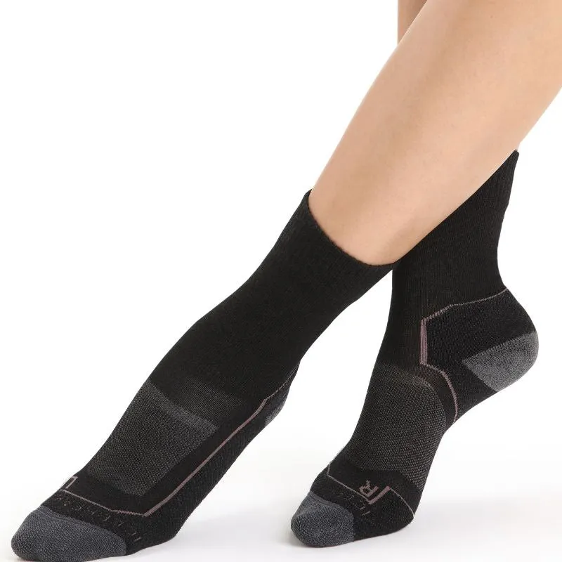 icebreaker Merino Women's Hike  Light Crew Socks - Black Purple