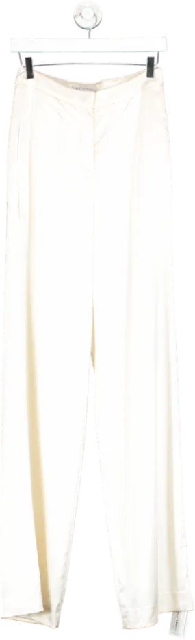 IVAN YOUNG White Silk Satin Trousers UK 8