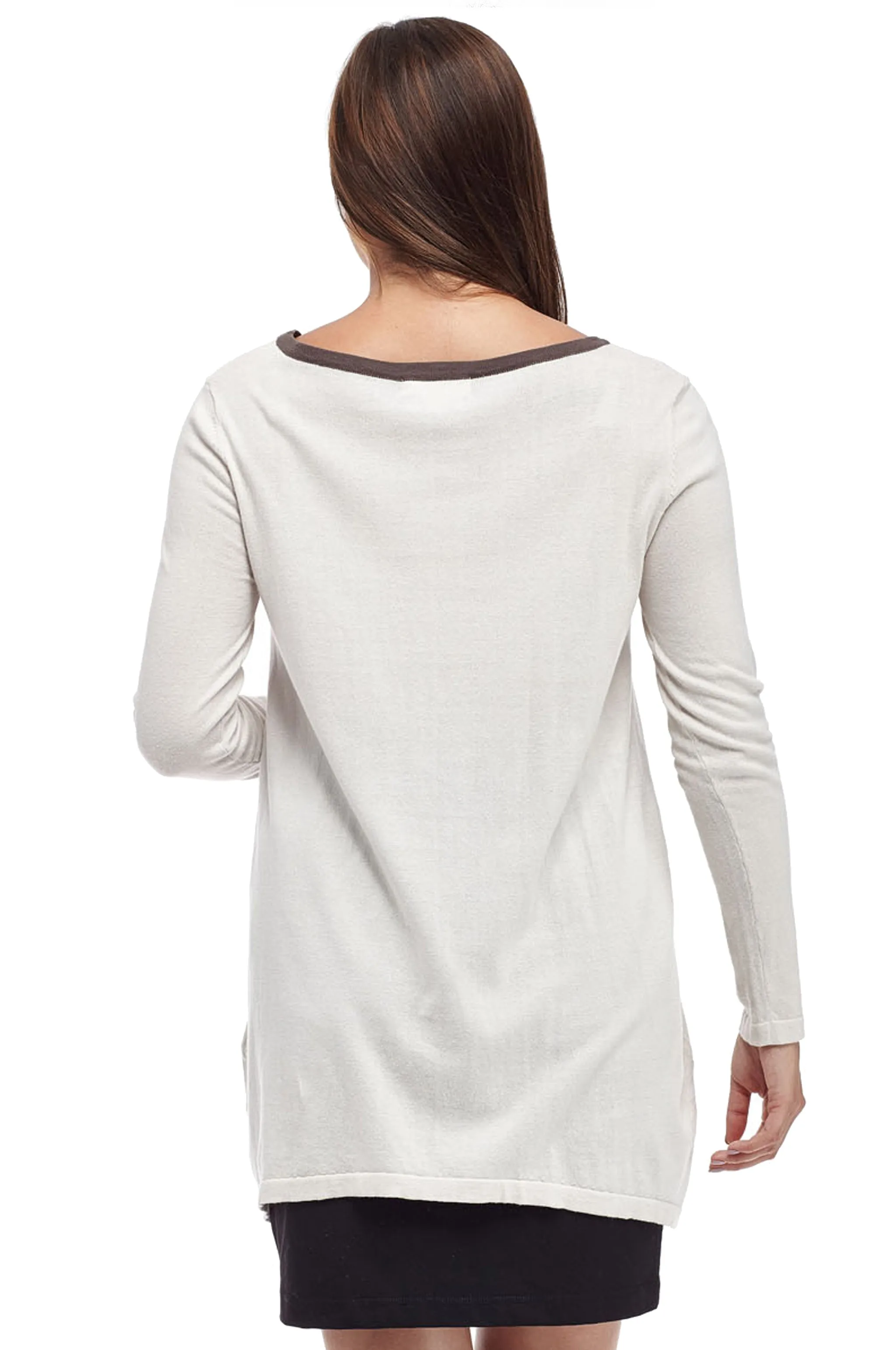 La Cera Hi-Lo Crew Neck Sweater Top - Plus Size